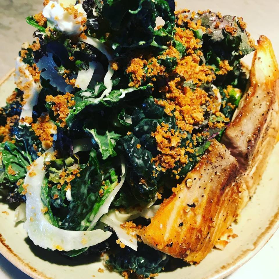 kale fennel salad salmon